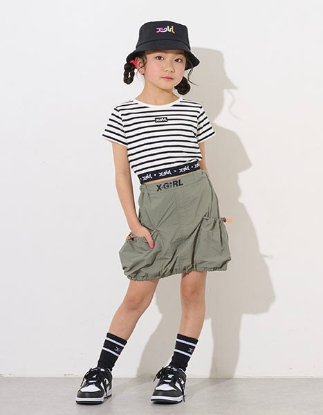 日本童裝 X-girl Stages 工裝短裙 90-140cm 女童款 春季 SKIRTS