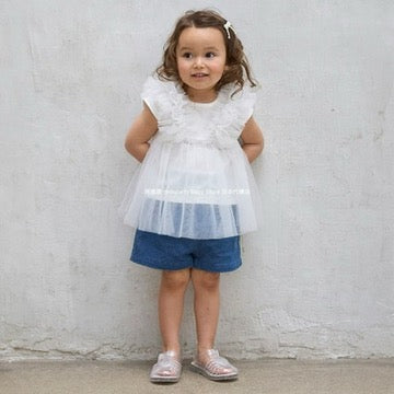 Japanese children's clothing pe#main anti-fouling series casual shorts 80-130cm girls' summer PANTS 