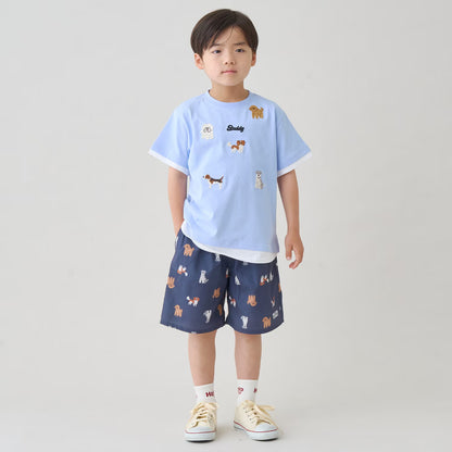 日本童裝 b・R# 假兩件刺繡圖案上衣 90-140cm 男童款 夏季 TOPS