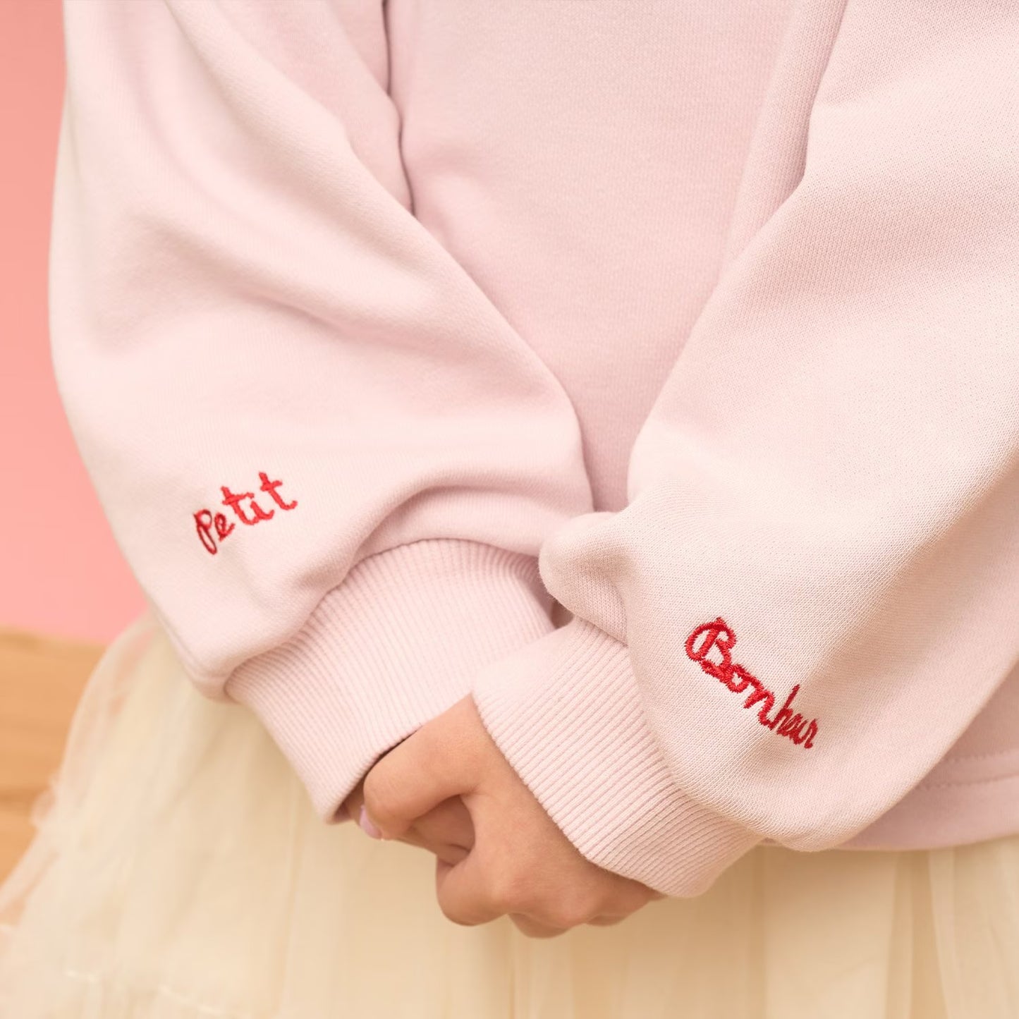 日本童裝 Ly# mine 速乾系列 心心刺繡衛衣 100-150cm 女童款 冬季 TOPS