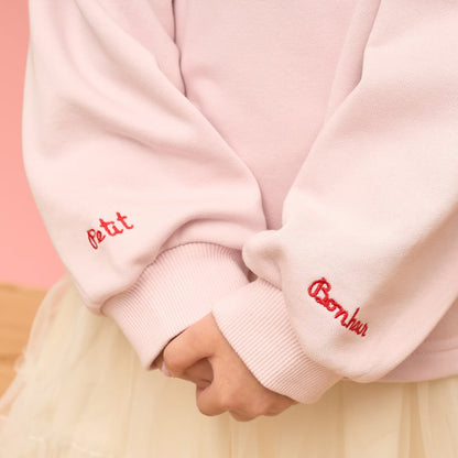 日本童裝 Ly# mine 速乾系列 心心刺繡衛衣 100-150cm 女童款 冬季 TOPS