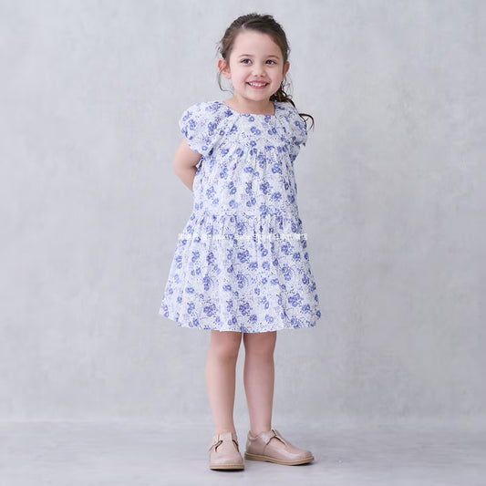 Japanese children's clothing pe#main cool-to-touch, quick-drying lantern-sleeve dress (80-130cm) for girls (summer dresses) 