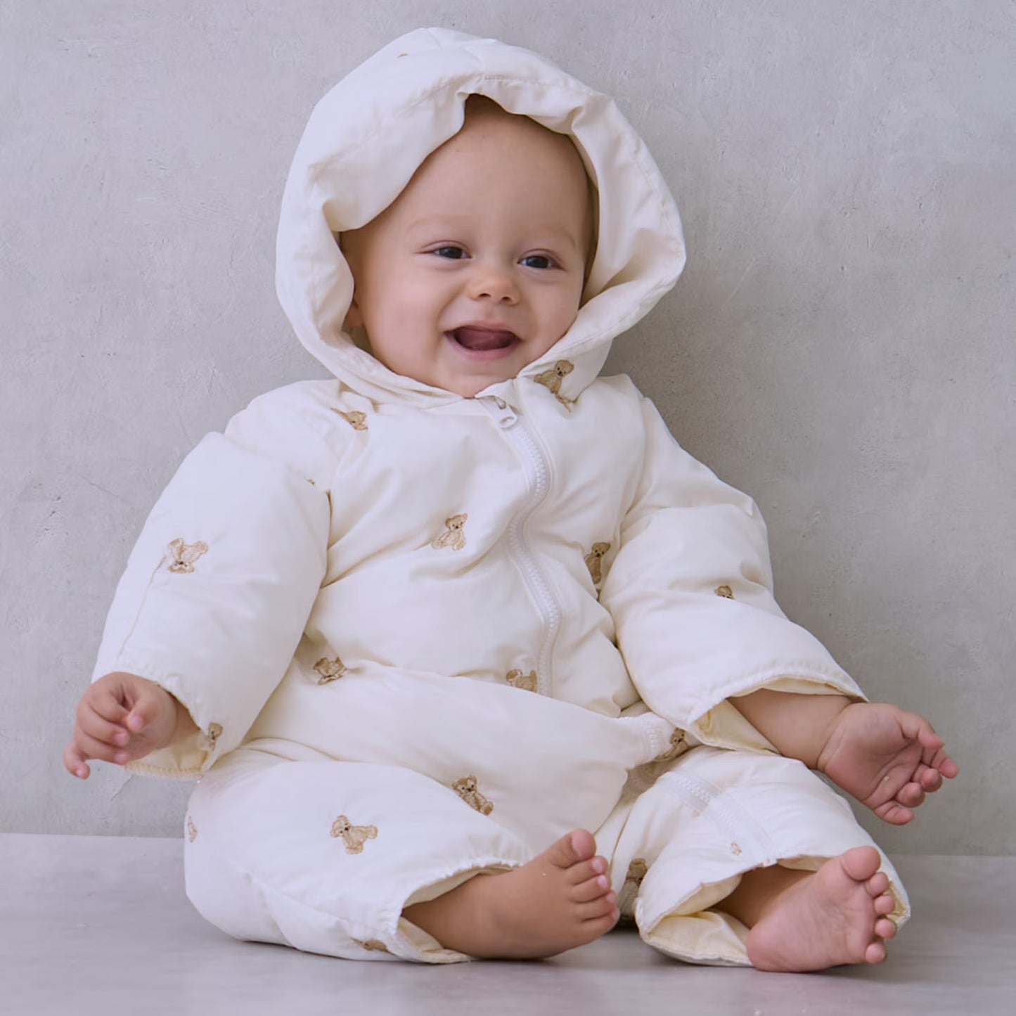 日本童裝 pe#main 刺繡絎縫連衣外套 70-80cm 初生嬰兒 男童款/女童款 冬季 (適合寒冷天氣、溫度低天氣）OUTERWEAR