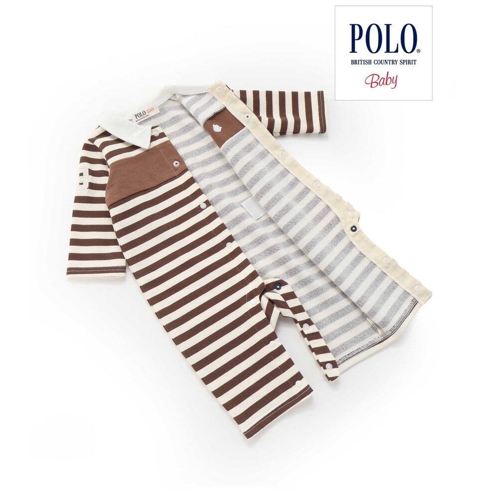 日本童裝  SLAP SLIP x POLO BCS 連衣 60-80cm 男童款 初生嬰兒 秋季 Jumpsuit
