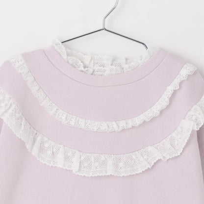 日本童裝 pe#main 蕾絲花邊衛衣 80-130cm 女童款 冬季 TOPS