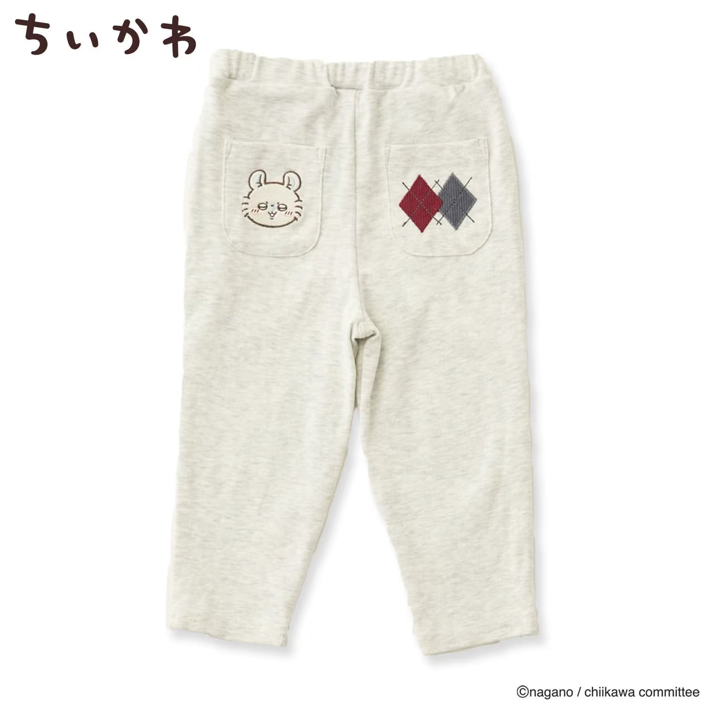 日本童裝 pe#main x【Chiikawa】菱形貼花長褲 80-130cm 男童款/女童款 初生嬰兒 夏季 PANTS
