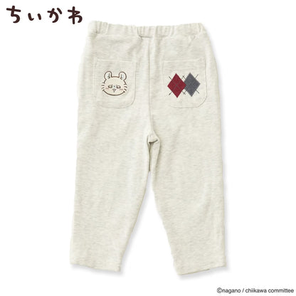 日本童裝 pe#main x【Chiikawa】菱形貼花長褲 80-130cm 男童款/女童款 初生嬰兒 夏季 PANTS
