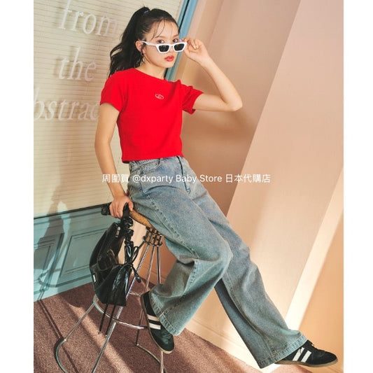 Lovetoxic Japanese children's clothing cropped top 140-160cm girls summer TOPS 