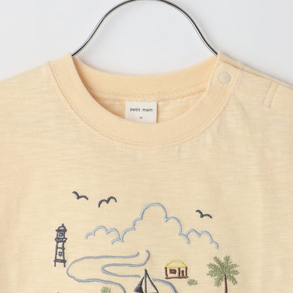 日本童裝 pe#main 野生動物園刺繡短袖上衣 80-130cm 男童款 初生嬰兒 夏季 TOPS