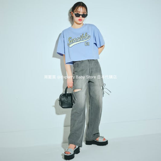 Lovetoxic Ribbon Slit Jeans (140-160cm) for Girls (Summer) 