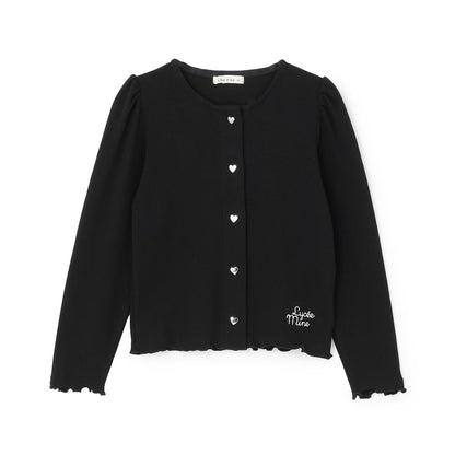 日本童裝 Ly# mine 心型紐扣羅紋外套 100-140cm 女童款 秋季 TOPS OUTERWEAR