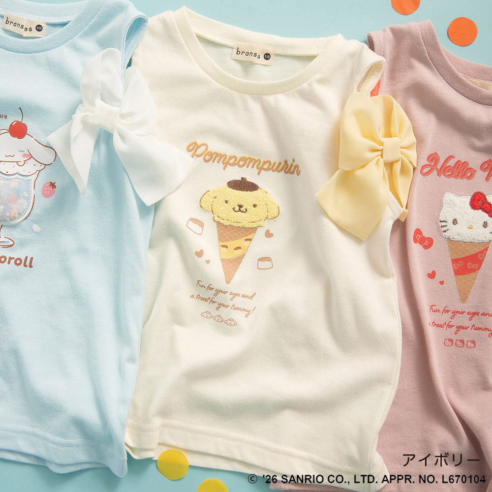 日本童裝 Branshes x Sanrio 雪紡露肩上衣 90-130cm 女童款 夏季 TOPS