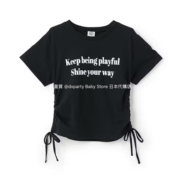 Lovetoxic Japanese Children's Clothing Waisted Short Top 140-170cm Girls Summer TOPS 