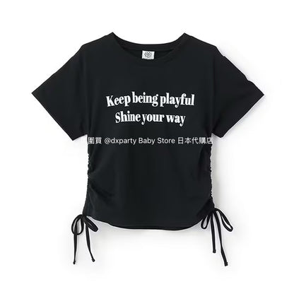 Lovetoxic Japanese Children's Clothing Waisted Short Top 140-170cm Girls Summer TOPS 