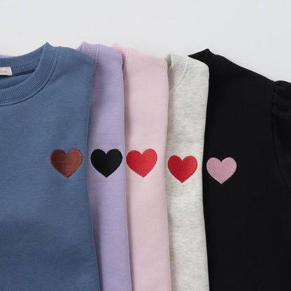 日本童裝 Ly# mine 速乾系列 心心刺繡衛衣 100-150cm 女童款 冬季 TOPS