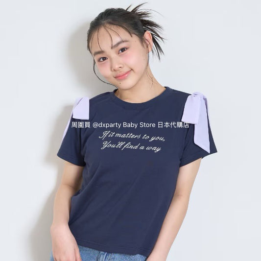 Lovetoxic Japanese children's clothing contact cold bow top 140-160cm girls summer TOPS 