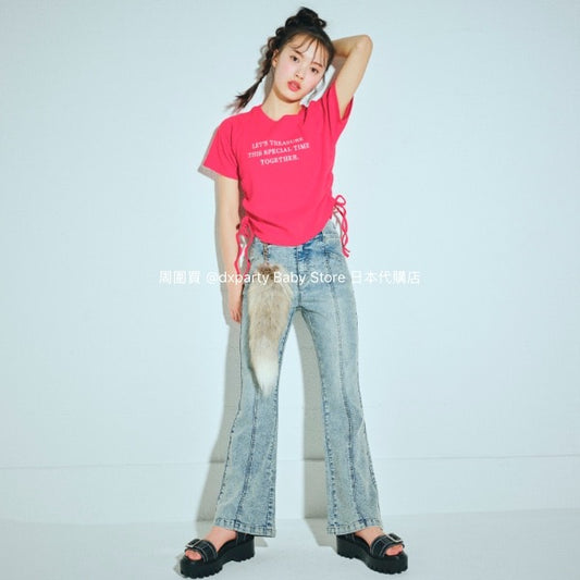 Lovetoxic Japanese children's clothing contact cold flared jeans 140-170cm girls summer PANTS 