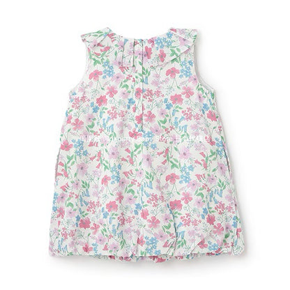 Japanese children's clothing pe#main floral bubble dress 80-130cm girls summer dresses 
