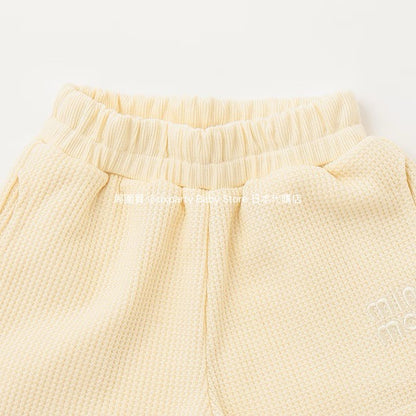 Japanese children's clothing mini#ML waffle shorts 90-140cm boys/girls summer PANTS 