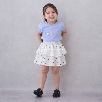 Japanese children's clothing pe#main contact cool embroidered top 80-130cm girls summer TOPS 