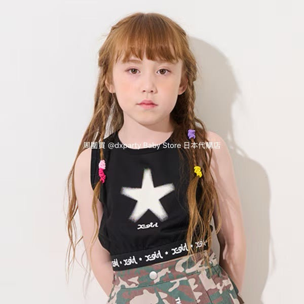 Japanese children's clothing X-girl Stages striped short vest 90-140cm girls summer TOPS 