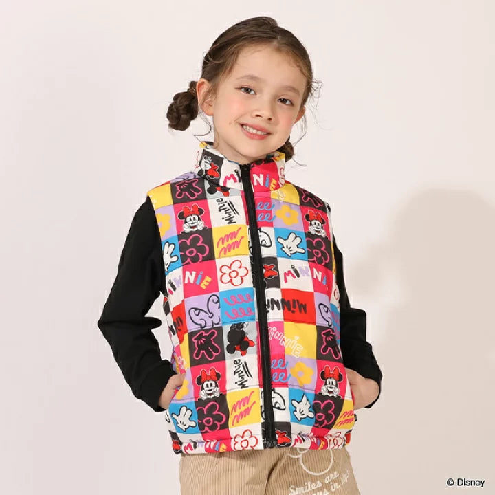 日本童裝 BDL x Disney 彩格夾棉背心外套 90-140cm 男童款/女童款 夏季 OUTERWEAR