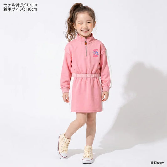 日本童裝 BDL x Disney 半拉鍊衛衣連身裙 90-140cm 女童款 秋季 DRESSES