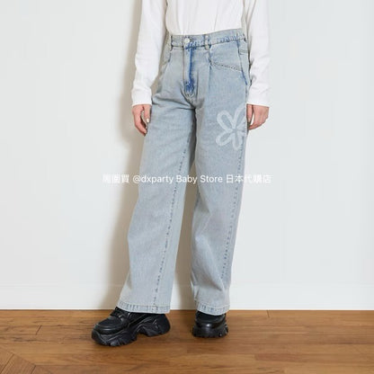 Lovetoxic Japanese children's clothing dark pattern jeans 140-170cm girls summer PANTS 
