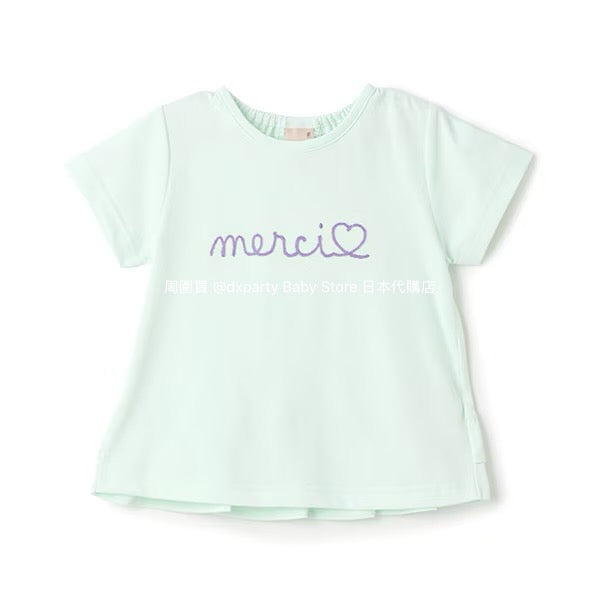 Japanese children's clothing pe#main amphibious quick-drying embroidered top 80-130cm girls summer TOPS summer swimsuit special edition 