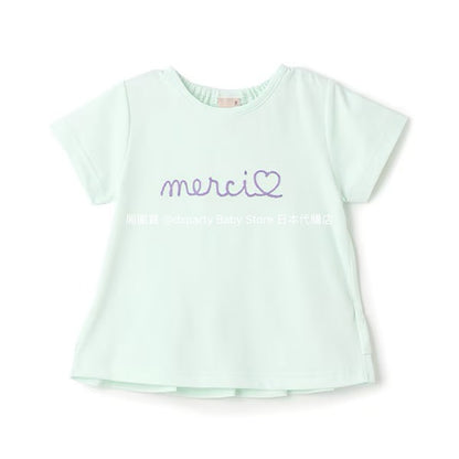 Japanese children's clothing pe#main amphibious quick-drying embroidered top 80-130cm girls summer TOPS summer swimsuit special edition 