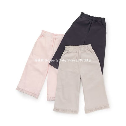 Japanese children's clothing pe#main lace wide-leg pants 80-130cm girls summer PANTS 