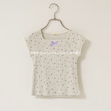 Japanese children's clothing Ly# mine floral top 100-150cm girls summer TOPS 