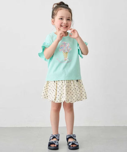 日本童裝 aF#a325 泡泡波點短裙 110-150cm 女童款 夏季 SKIRTS