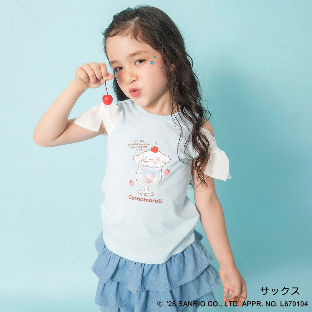 日本童裝 Branshes x Sanrio 雪紡露肩上衣 90-130cm 女童款 夏季 TOPS