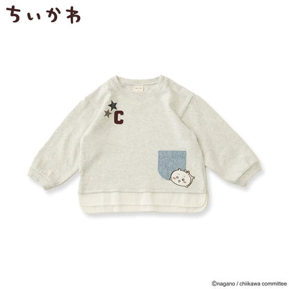 日本童裝 pe#main x【Chiikawa】假兩件衛衣 80-130cm 男童款 初生嬰兒 夏季 TOPS