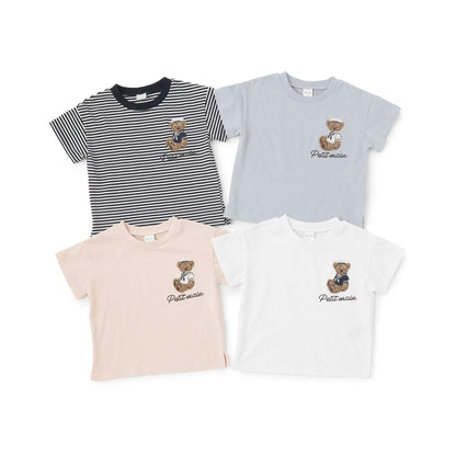 日本童裝 pe#main 熊仔刺繡上衣 80-130cm 男童款/女童款 夏季 TOPS