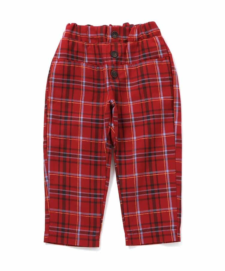 日本童裝 apres les cours 格仔長褲 80-130cm 男童款 冬季 Pants 聖誕紅/新年紅