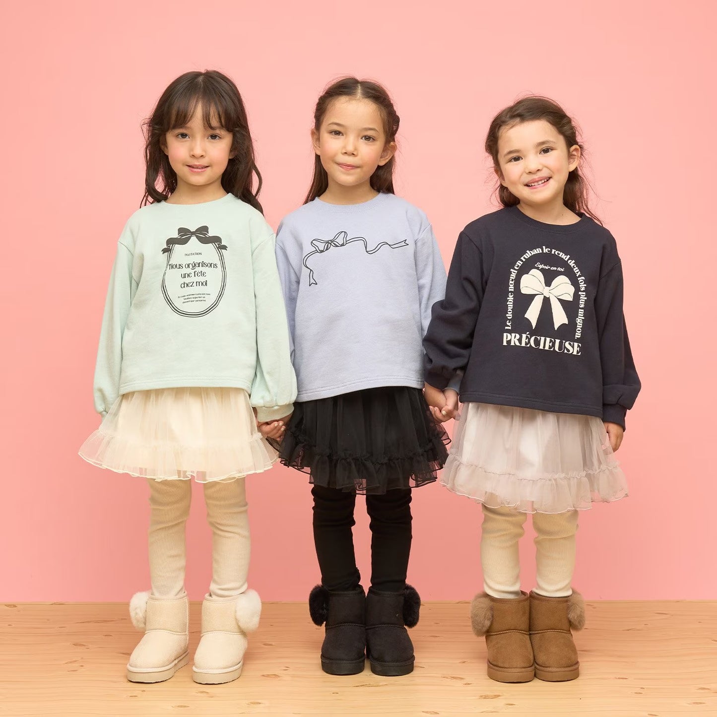 日本童裝 Ly# mine 蓬鬆薄紗裙連打底褲 100-140cm 女童款 冬季 SKIRTS PANTS