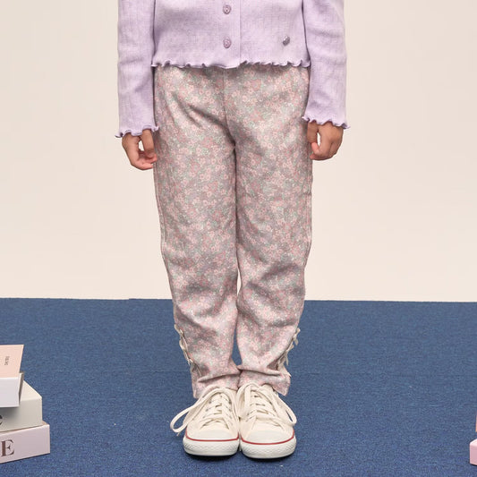 日本童裝 Ly# mine 防污系列 速乾系列 緞帶直筒褲 90-140cm 女童款 冬季 PANTS