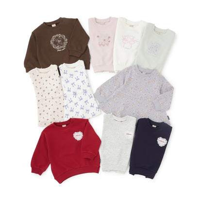 日本童裝 pe#main 印花衛衣 80-130cm 女童款 冬季 TOPS 聖誕紅/新年紅