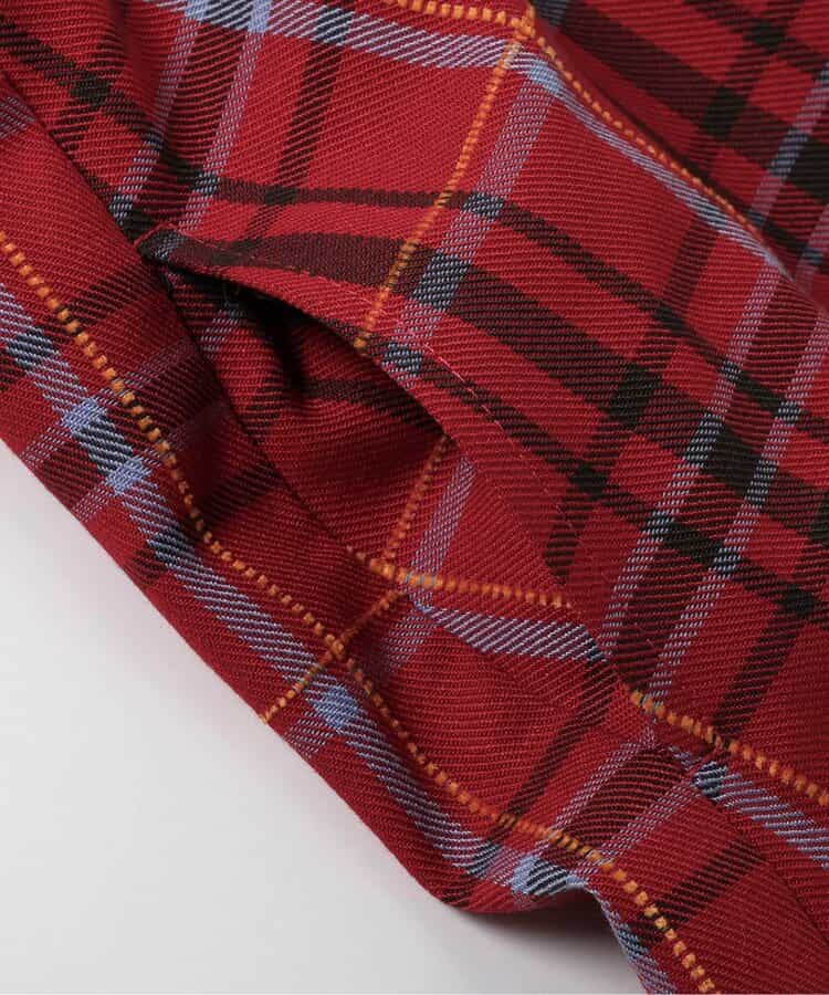 日本童裝 apres les cours 披肩格紋連身裙 80-140cm 女童款 冬季 DRESSES 聖誕紅/新年紅