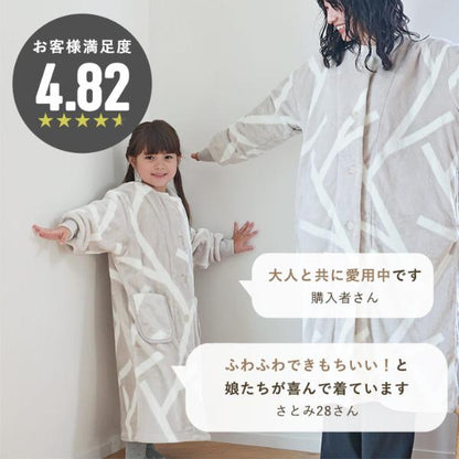 日本直送 超細纖維絨毛長袖睡袋/家居服 100-140cm 親子裝 男童款/女童款 秋冬季 睡袋系列