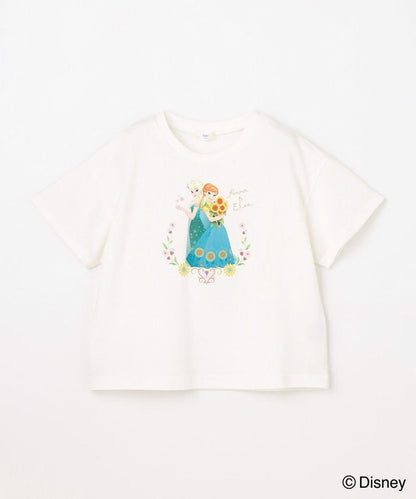 日本童裝 aF#a325 x Disney FROZEN 接觸冷感 印花上衣 90-140cm 女童款 夏季 TOPS