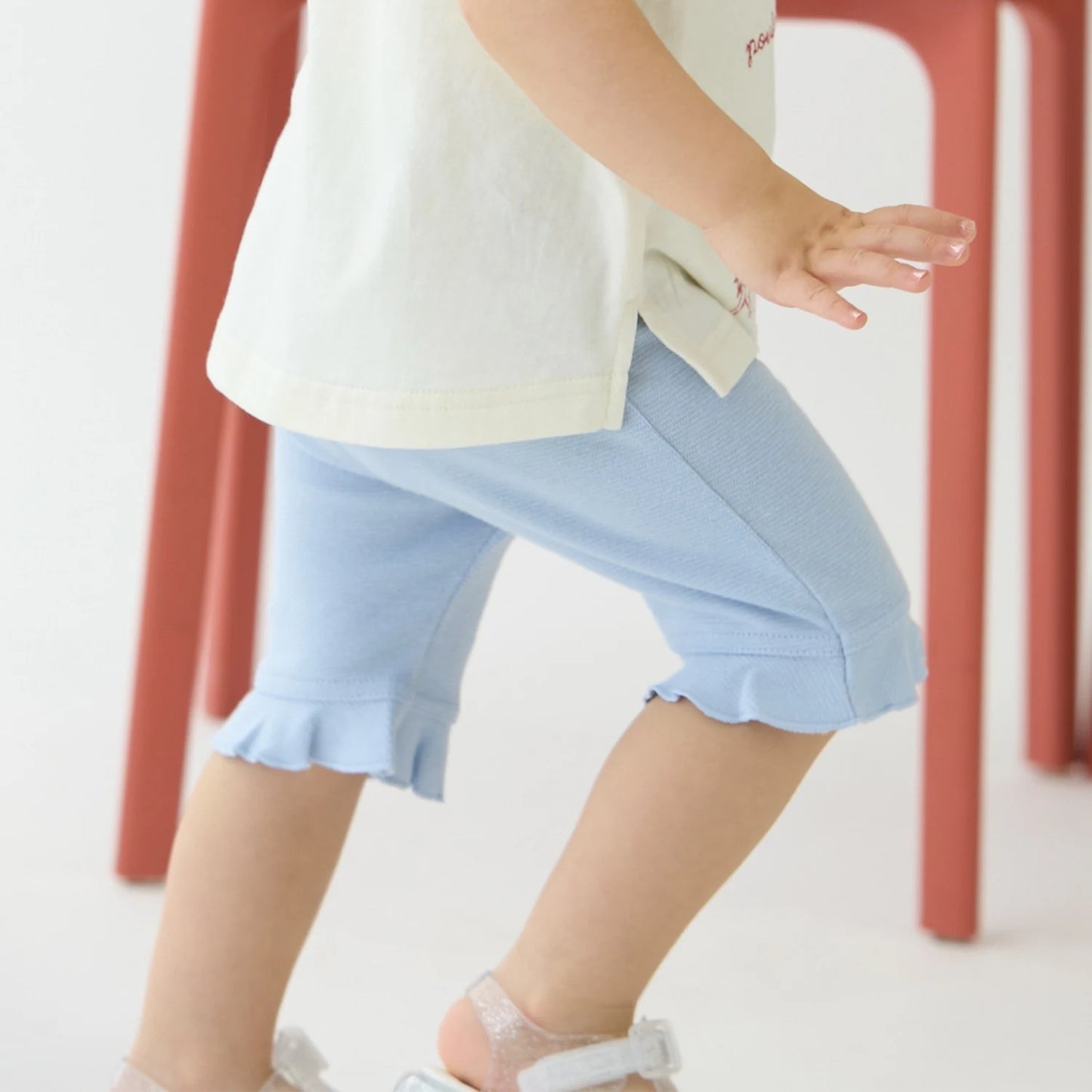 日本童裝 pe#main 防污系列 七分長荷葉邊褲 80-130cm 女童款 夏季 PANTS