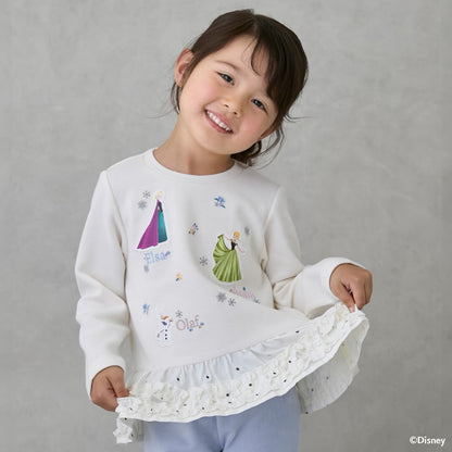 日本童裝 pe#main x Disney Frozen花邊上衣 80-130cm 女童款 冬季 TOPS