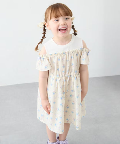 日本童裝 aF#a325 露肩連身裙 100-150cm 女童款 夏季 DRESSES