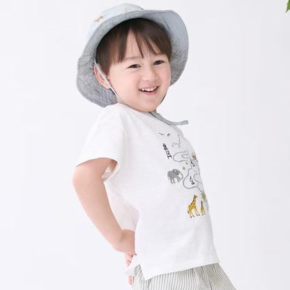 日本童裝 pe#main 野生動物園刺繡短袖上衣 80-130cm 男童款 初生嬰兒 夏季 TOPS