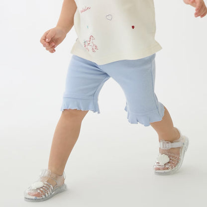 日本童裝 pe#main 防污系列 七分長荷葉邊褲 80-130cm 女童款 夏季 PANTS