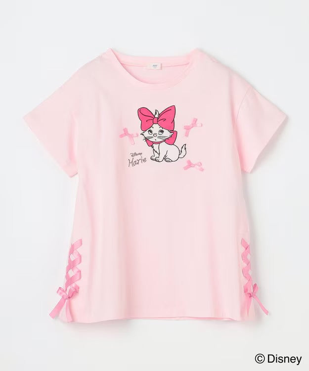 日本童裝 aF#a325 x Disney Marie 繫帶超大短袖上衣 110-160cm 女童款 夏季 TOPS DRESSES
