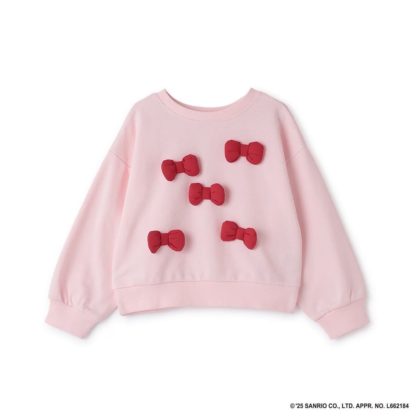 日本童裝 Ly# mine x Sanrio 速乾系列 2Way 前後兩著 Hello Kitty 3D絲帶衛衣 100-140cm 女童款 冬季 TOPS